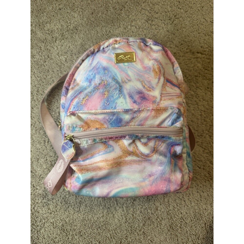 Betsey Johnson Tie-Dye Mini Backpack Blue Pink Adjustable Straps